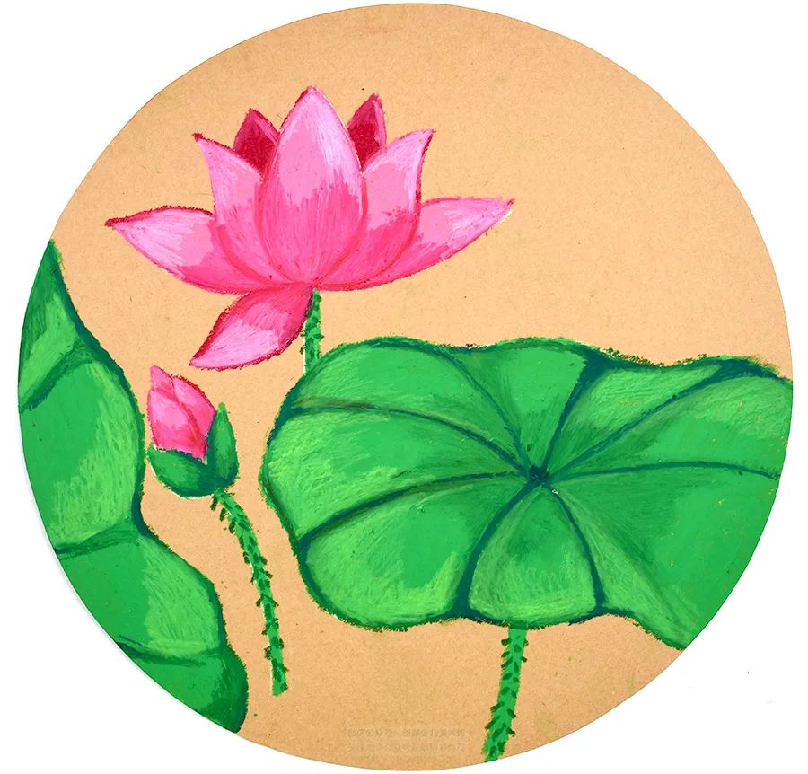 儿童画教程｜油画棒绘画课程《热闹的夏日池塘》