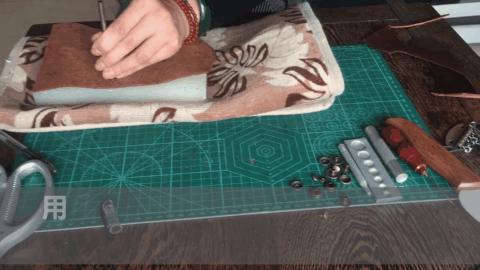 皮艺水饺钥匙包,手工皮艺钥匙包