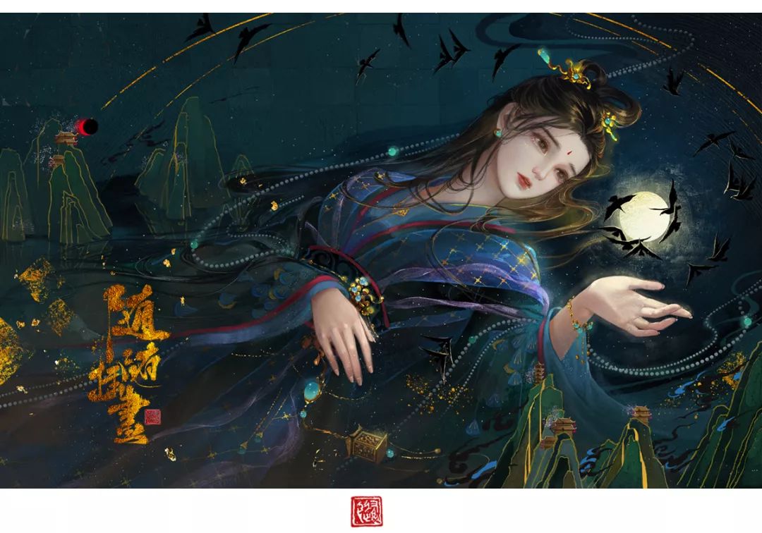 画古风人物插画板绘用什么笔刷,ps古风笔刷海报教程