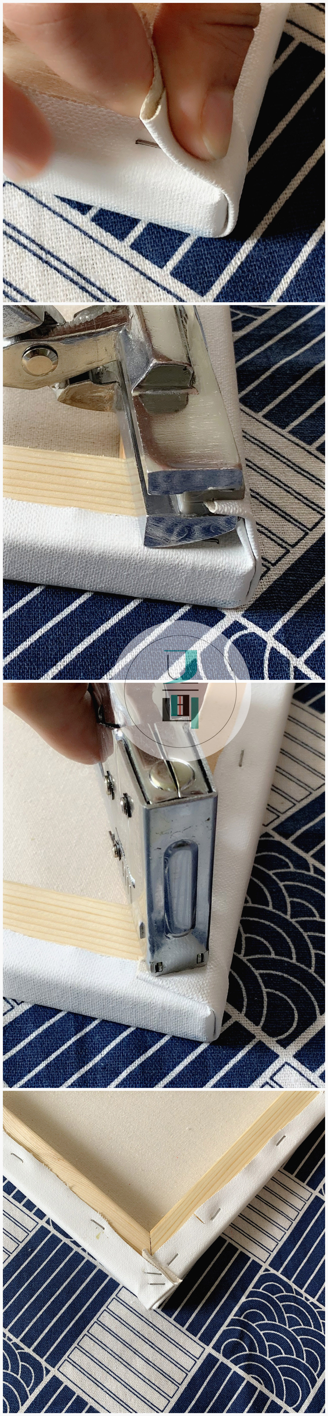 油画绷布过程,油画绷布折角技巧