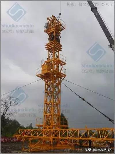 内悬浮抱杆组塔施工步骤,企业自己造超大型落地双平臂抱杆