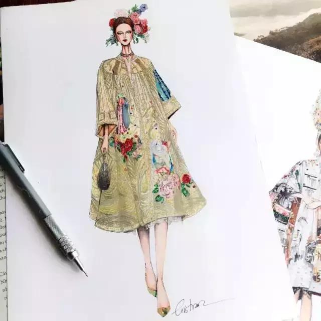 手绘时装插画,时尚插画手绘简单又漂亮