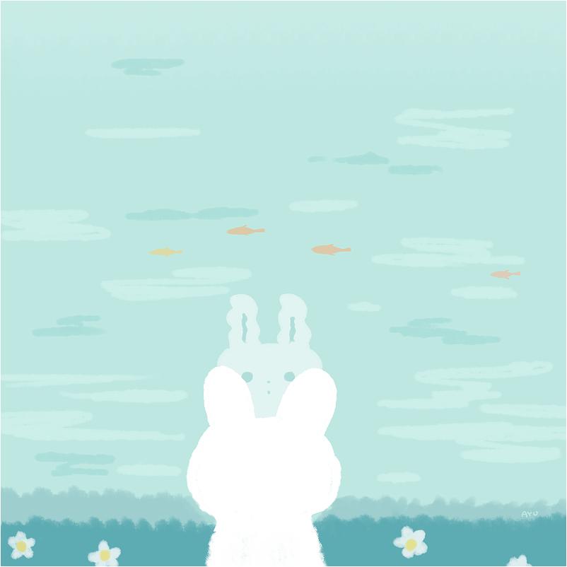 兔兔可爱插画,ayu日语