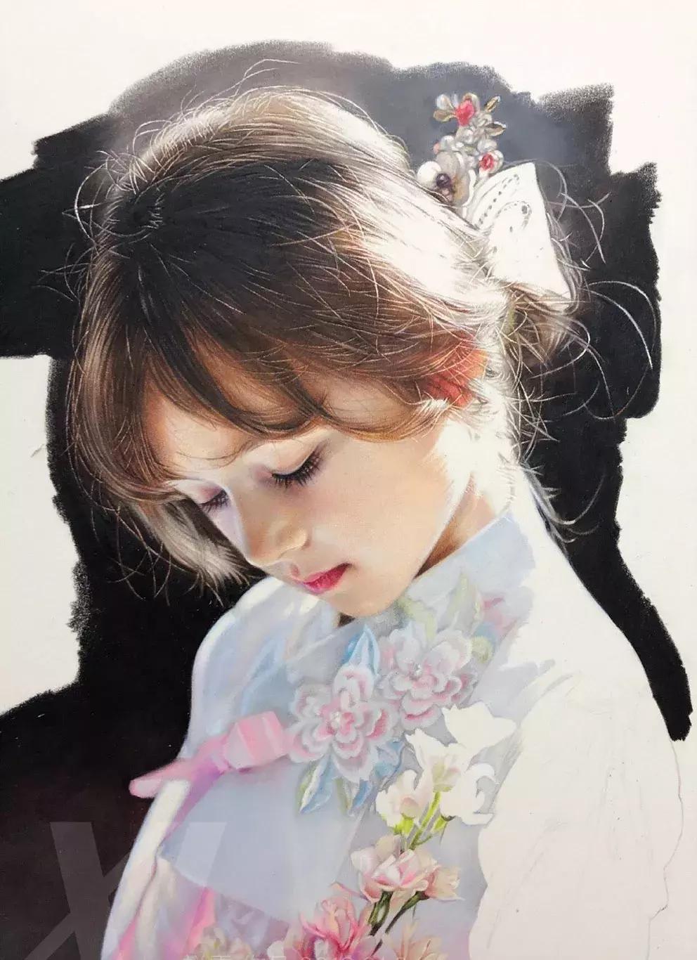 写实彩铅画,超好看素描画迪丽热巴