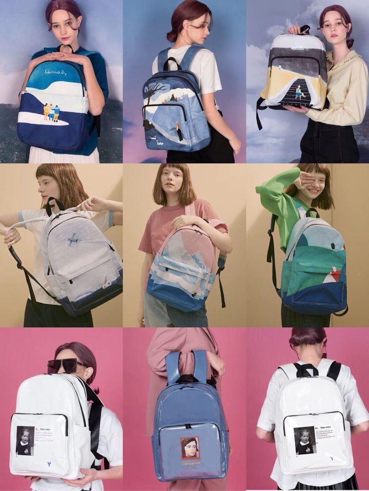 黑色抽绳双肩包出街百搭,双肩包出街推荐大学生小巧