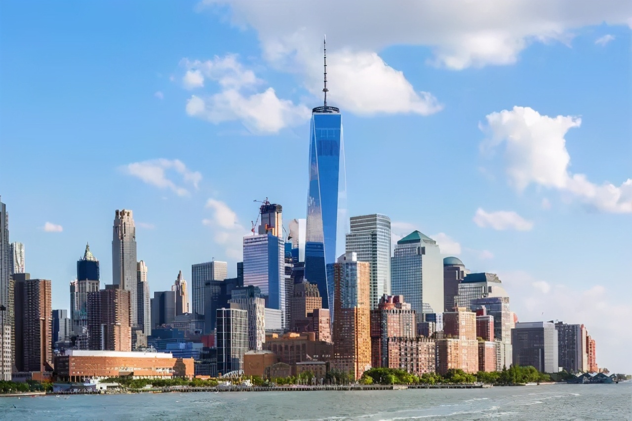 美国纽约的曼哈顿,纽约曼哈顿岛全景