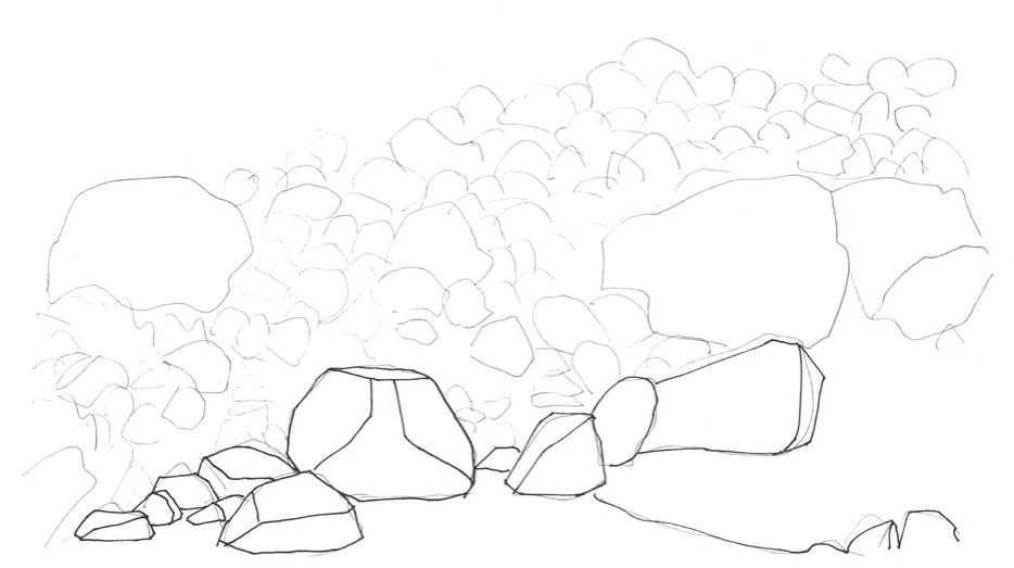 钢笔画石头画法,汤问钢笔画石头入门