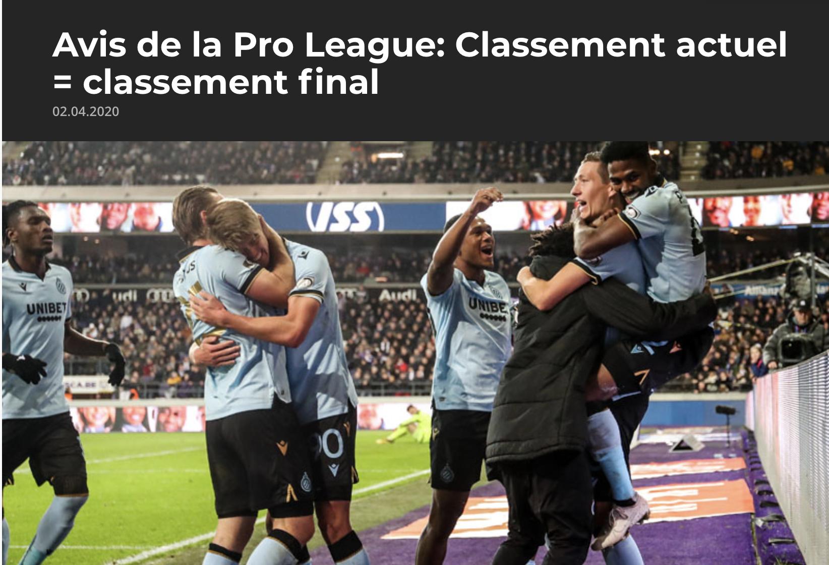 疫情肆虐联赛停摆,冠军归属成悬念,比甲直接颁给联赛领头羊