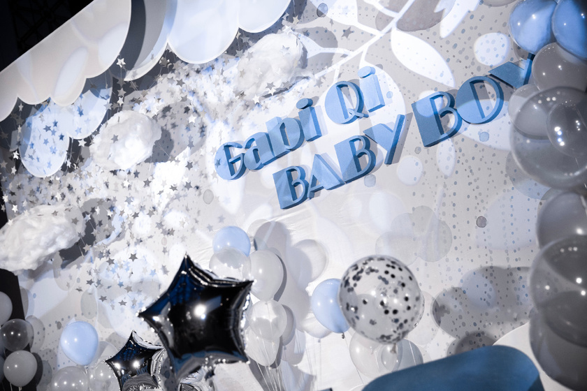 白色气球生日宴布置,白色气球生日派对布置