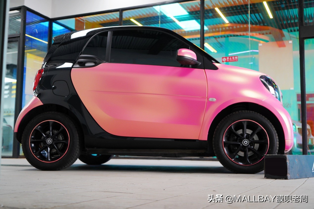 奔驰哑光改色效果图,奔驰smart改装图片