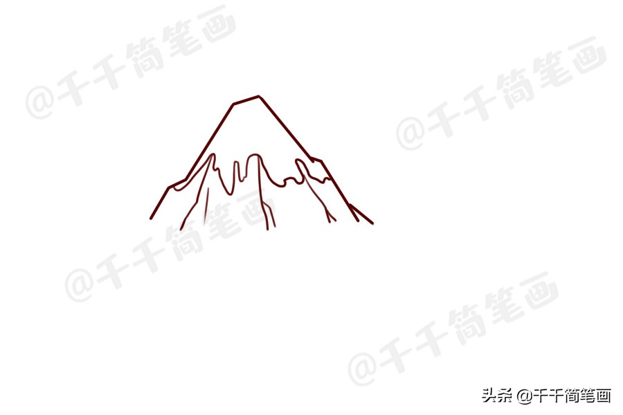 山峰怎么画简单又漂亮简笔画,儿童风景简笔画步骤图解