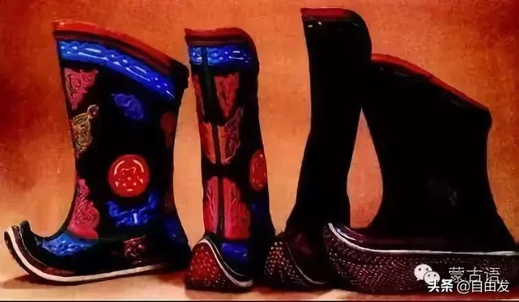 蒙古族传统马靴,蒙古原创服饰黄靴