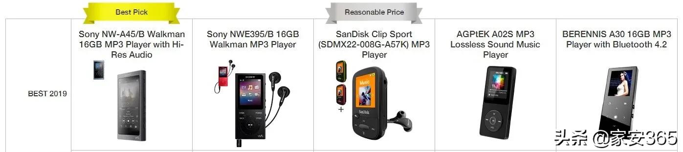 2019最佳MP3*放播**器第一位：索尼NW-A45/B随身听