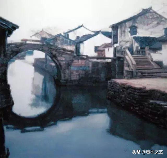 陈逸飞水乡风景图,陈逸飞水乡水墨画