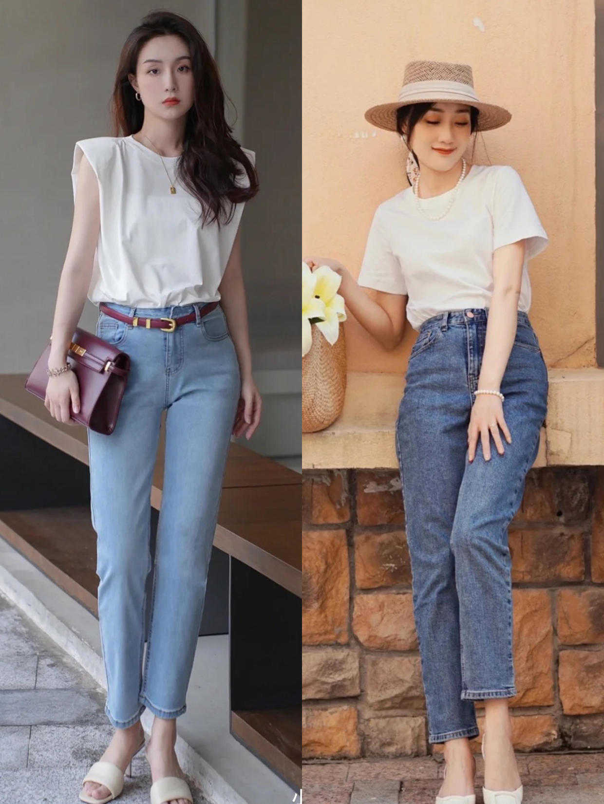 短牛仔裤半身裙怎么搭配好看,t恤裙搭配直筒牛仔裤