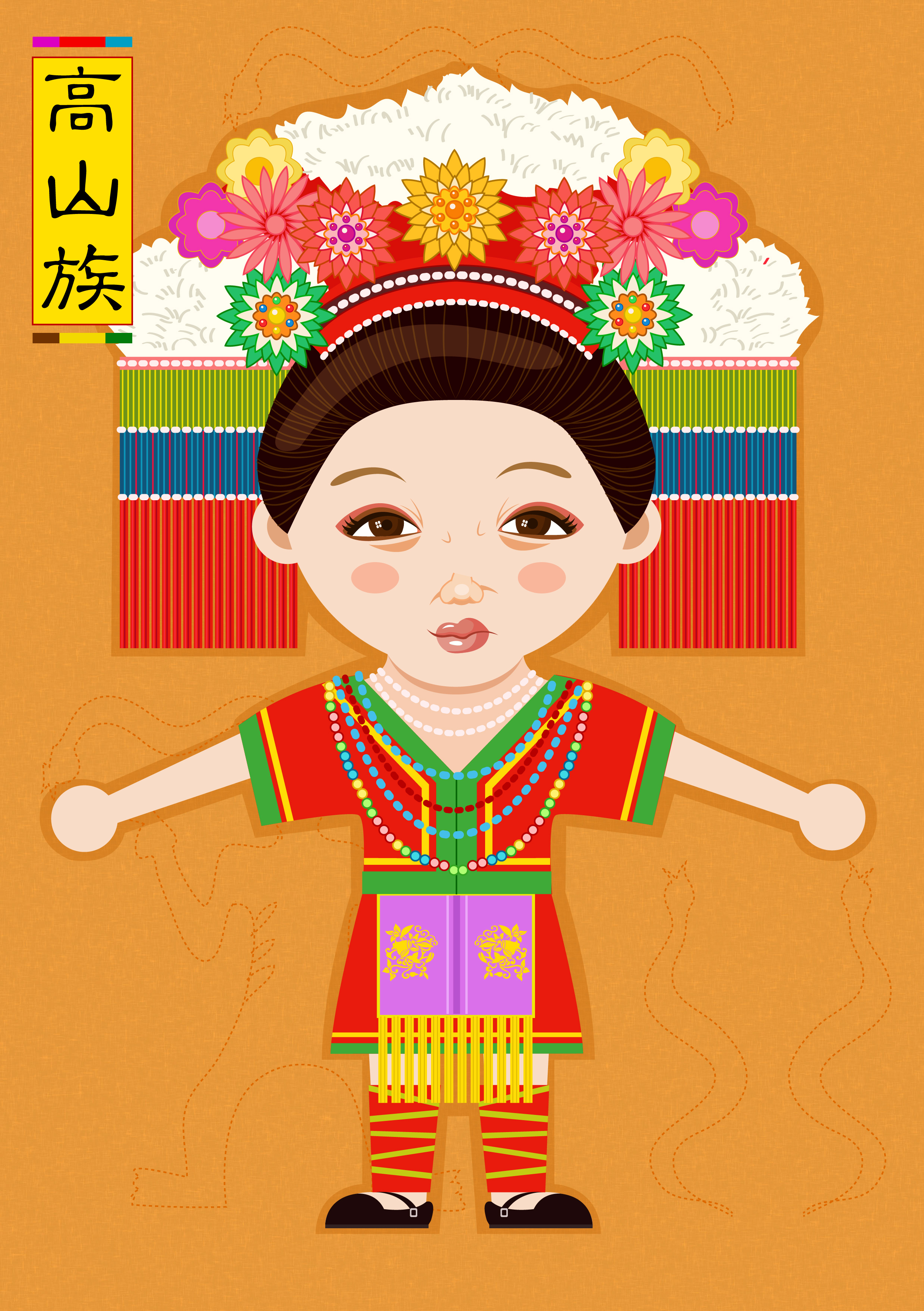 中国传统服饰手绘图,中国各民族传统服饰绘画作品图片