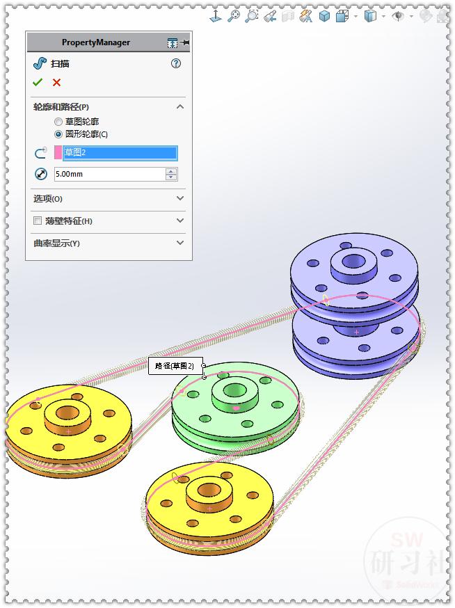 solidworks装配图怎么生成皮带,solidworks装配图怎么加皮带