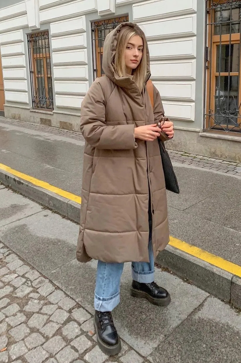 小脚裤马丁靴穿搭,牛仔裤马丁靴搭配女生腿粗冬季