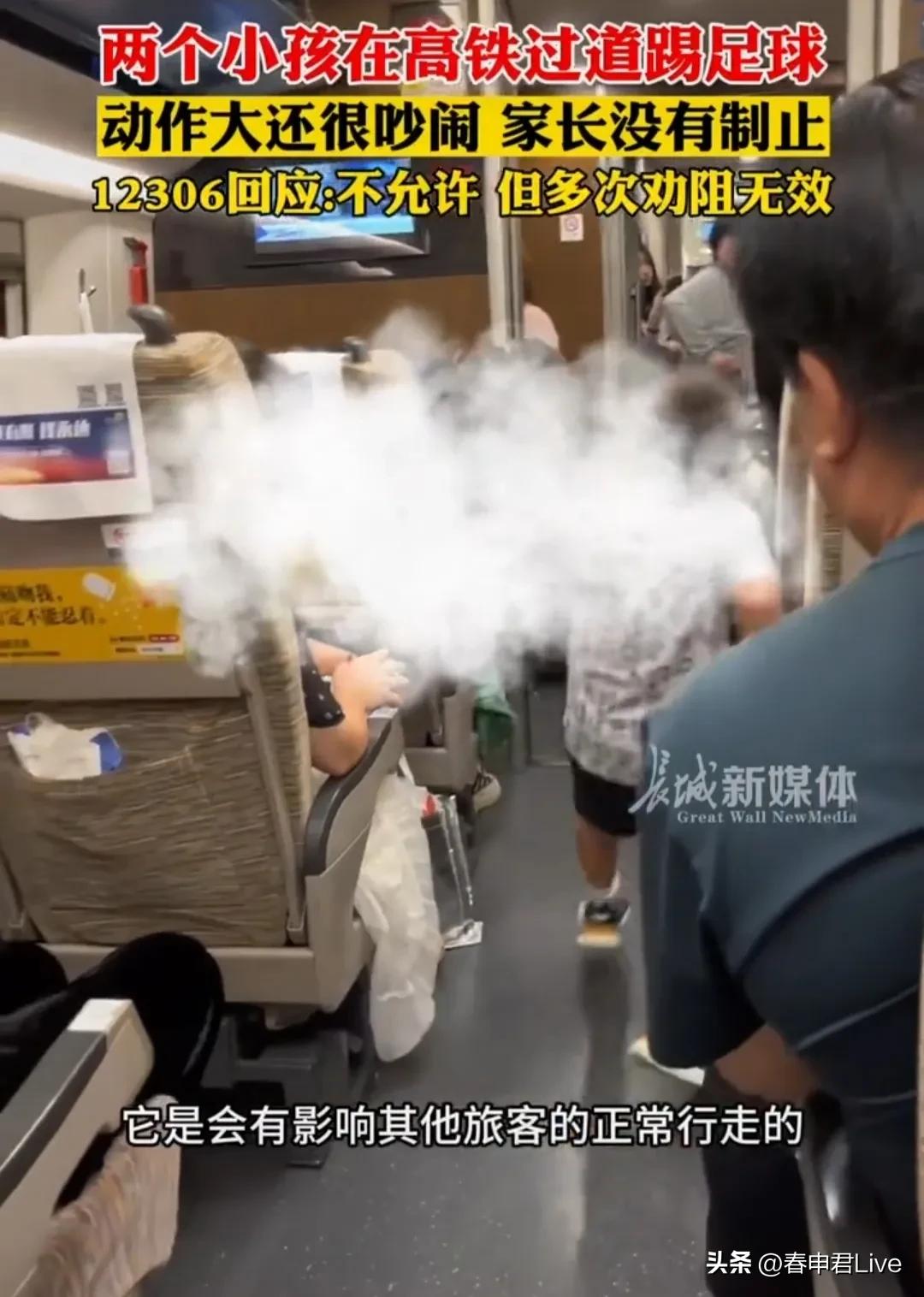 湖南长沙熊孩子高铁踢小桌板,高铁小孩高铁站台踢人后续