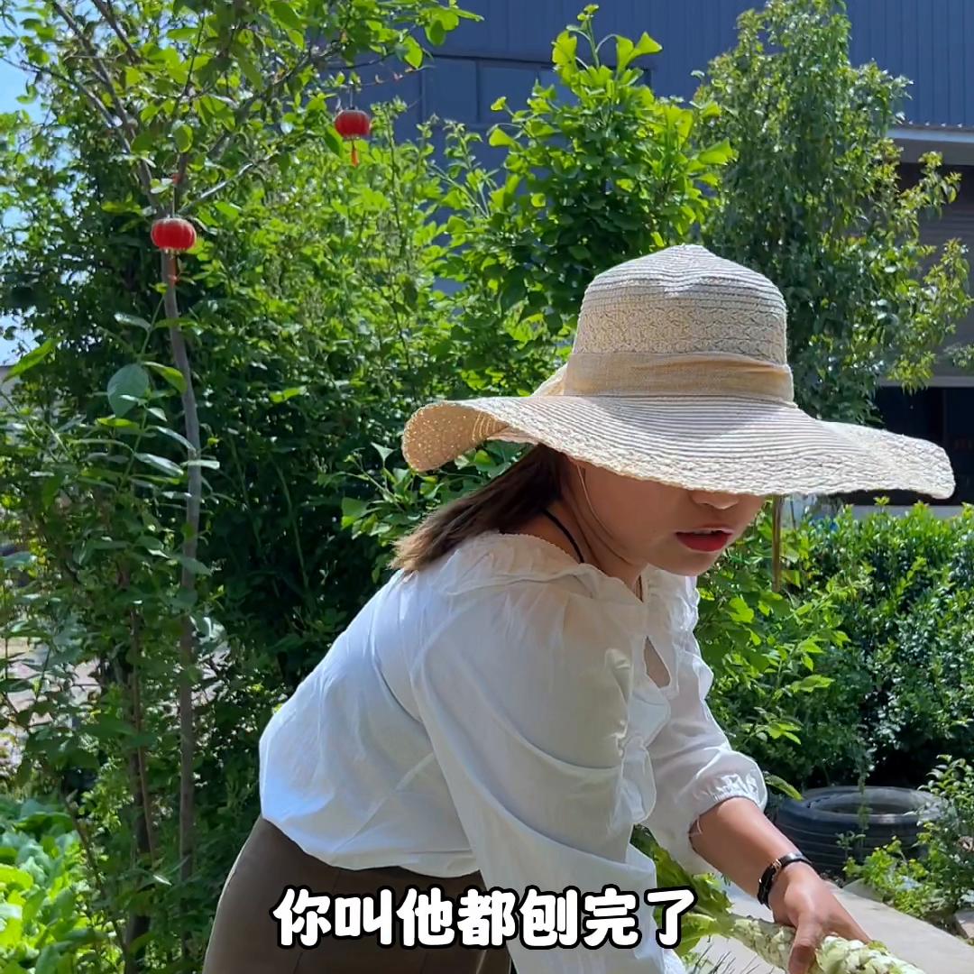 蜂场种的莴笋丰收了。拔下来切一切，焯一遍开水，趁着大太...