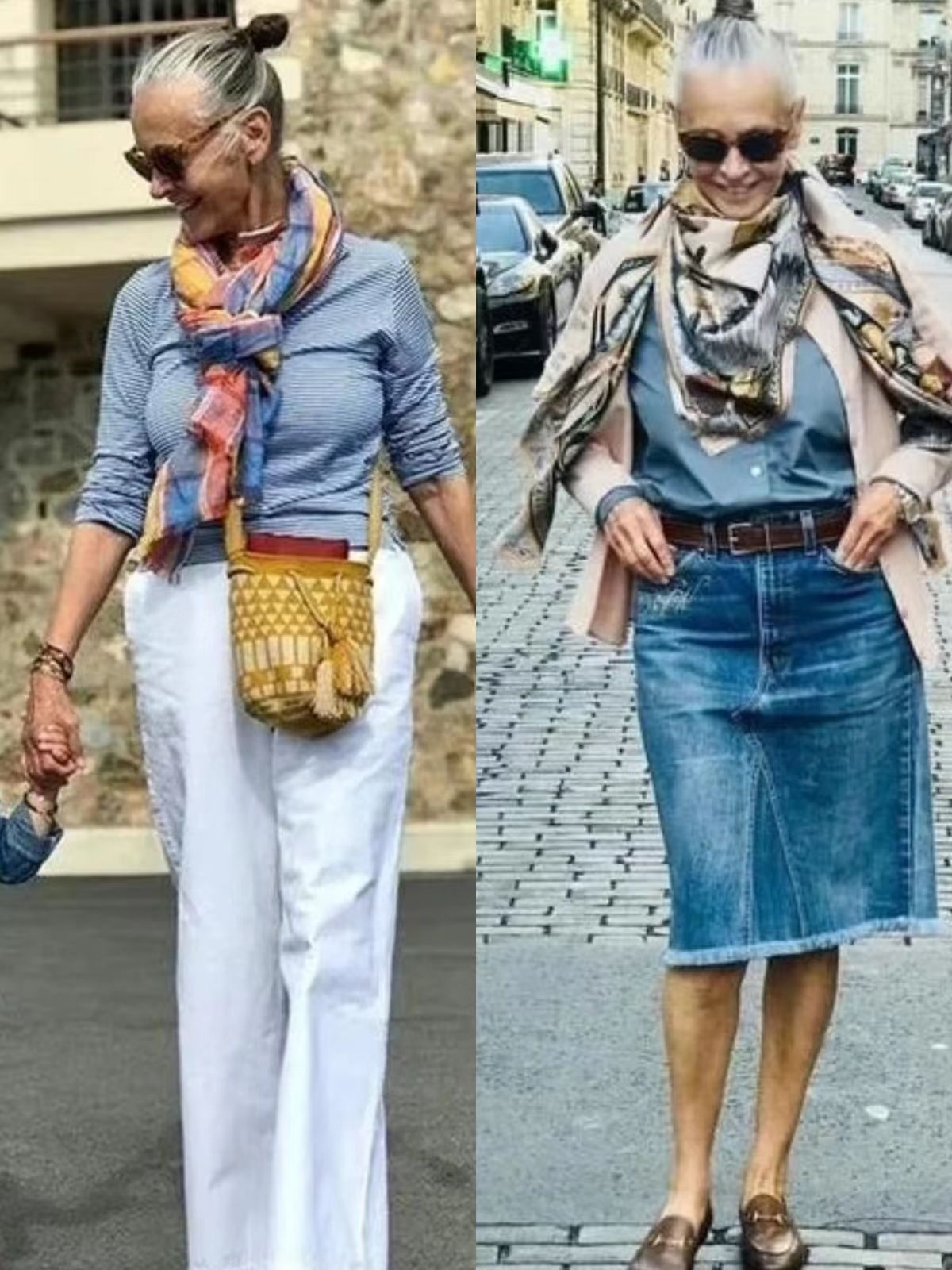 时尚奶奶告诉我们什么才是真的美,时尚百搭红色围巾