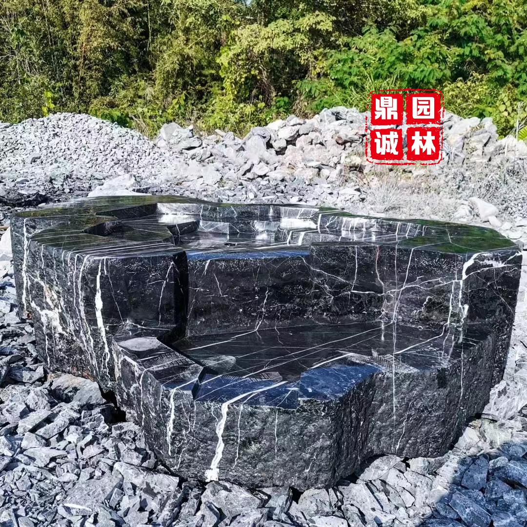 黑山石水钵造型设计,黑山石水钵图片大全