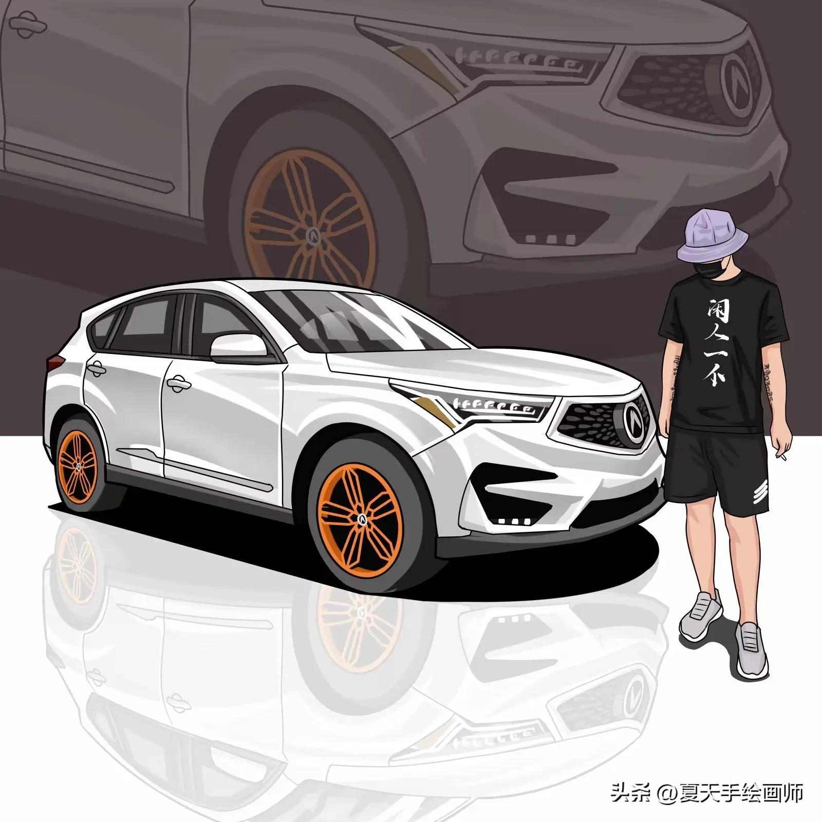 汽车头像手绘,帅气的汽车漫画头像