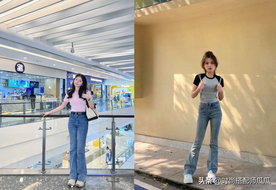 马蹄裤时髦穿搭,小个子短粗腿适合穿马蹄裤吗