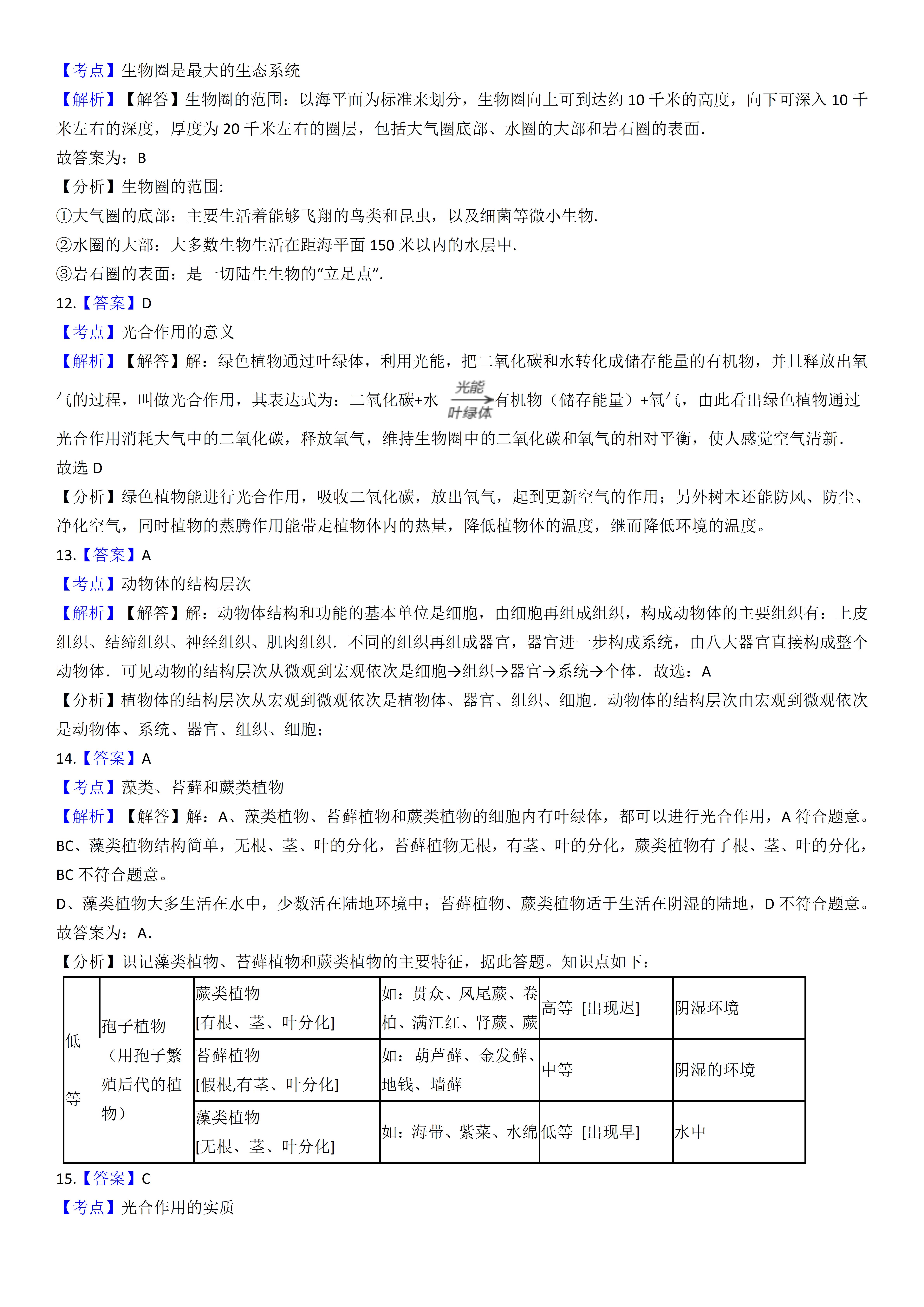 初中七年级生物期中考试试卷,初中七年级上学期期末生物试卷