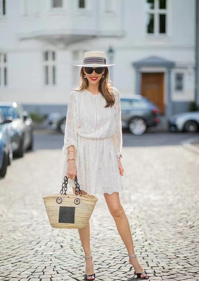 草编包日常搭配,野餐包简约