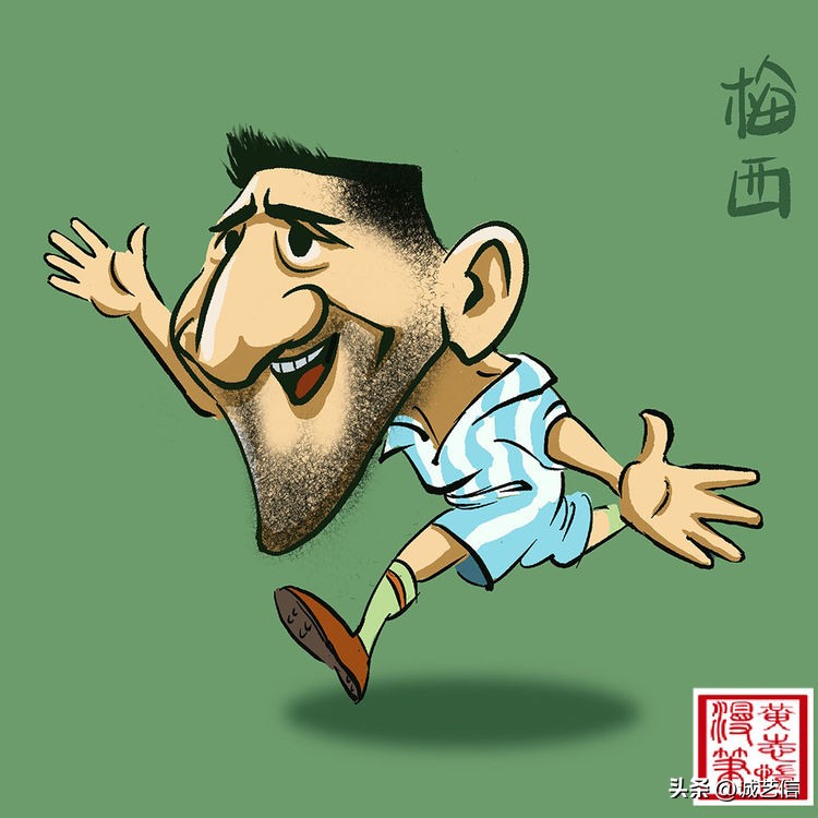 卡塔尔梅西漫画海报,梅西拿着美洲杯来卡塔尔的漫画