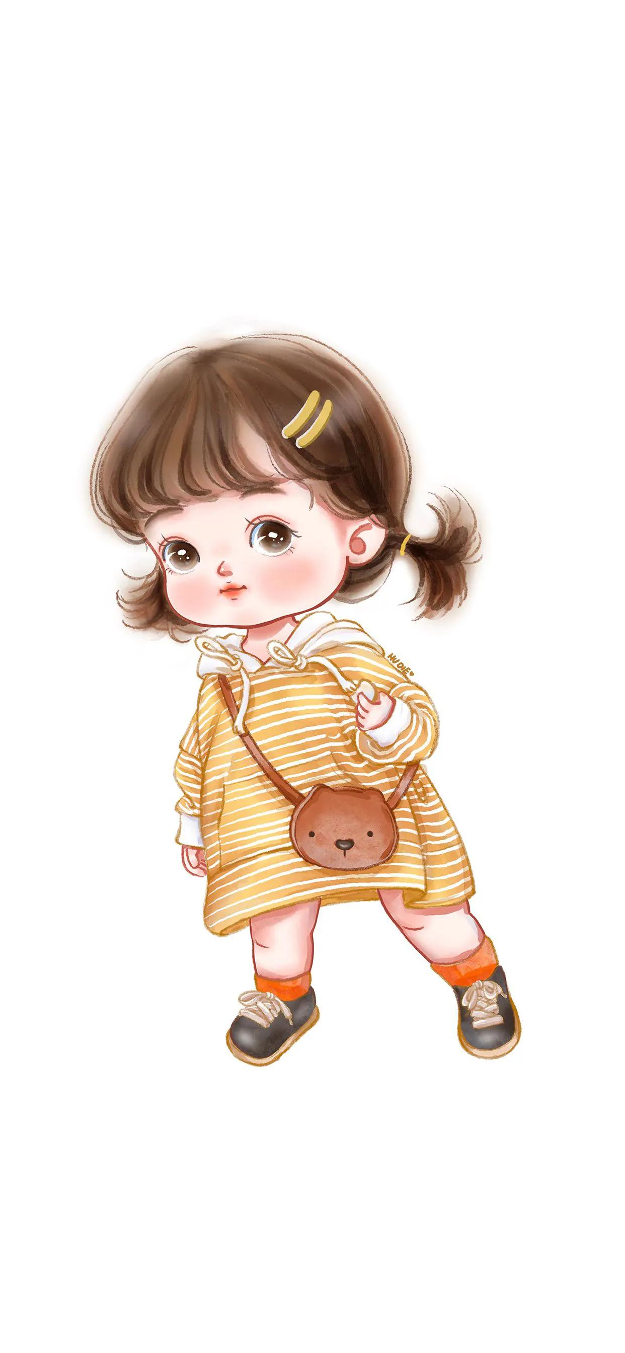 萌娃壁纸q宝,可爱q版萌娃手绘壁纸