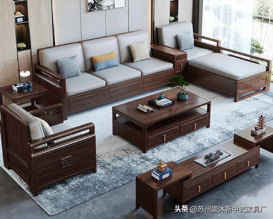 江苏实木中式沙发,中式实木整装沙发