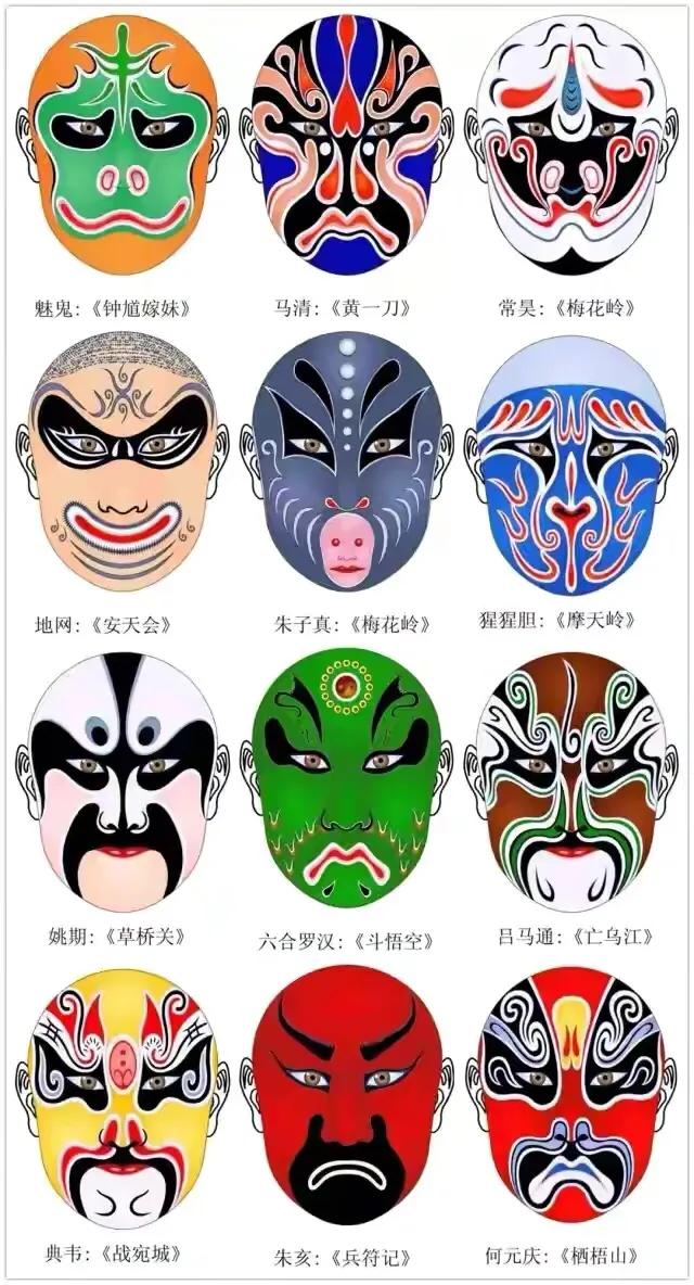 京剧脸谱图花旦高清图片,京剧脸谱十幅合集