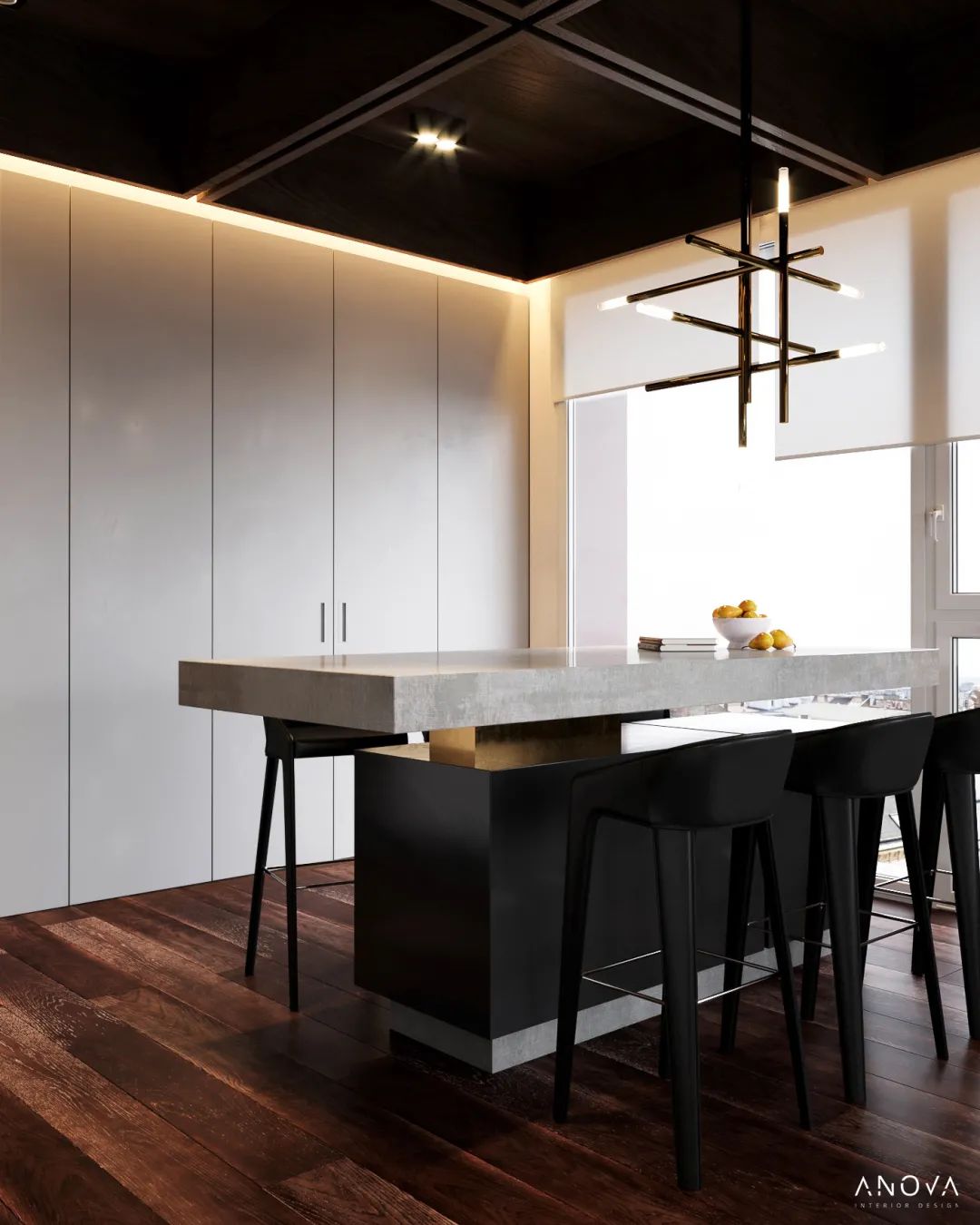 极简黑白灰搭配原木色,原木高级灰简约风