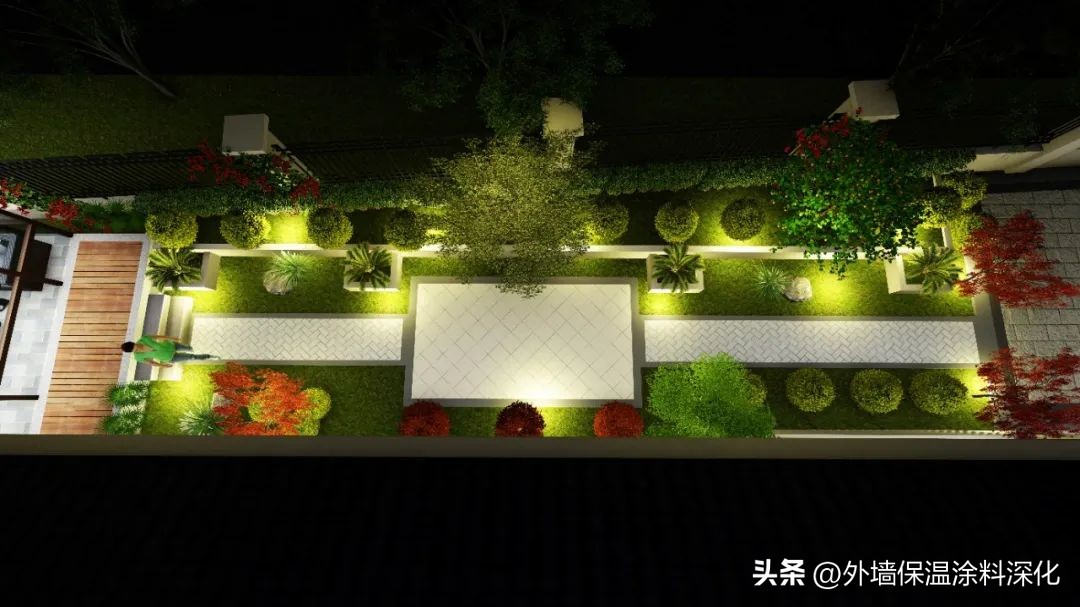 别墅庭院景观绿化全套施工图,别墅3d庭院景观效果图教程