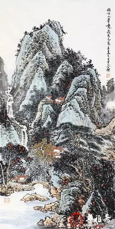 集名家精品山水画70幅欣赏,陈学良山水画精品欣赏40幅
