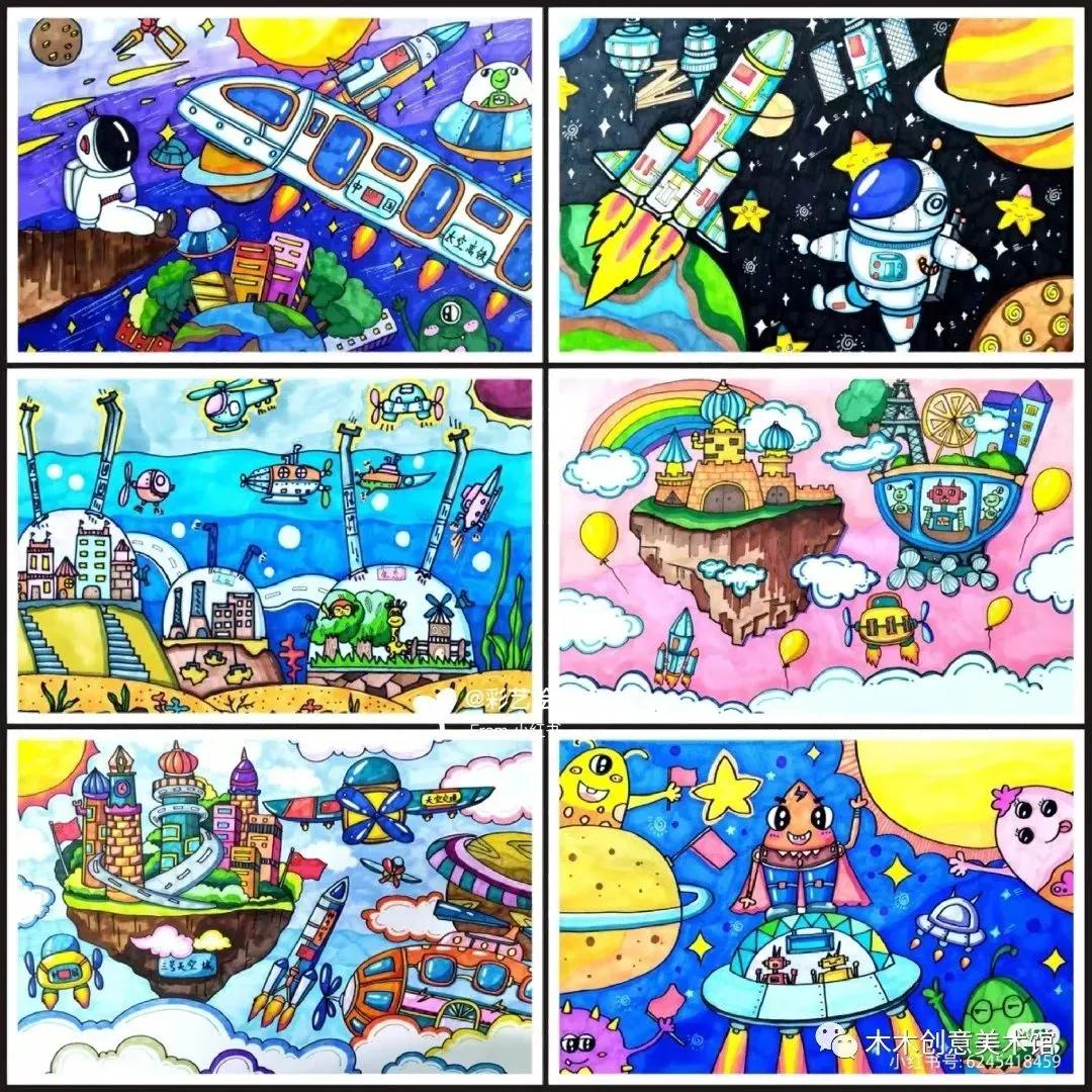 手绘临摹素材1000例马克笔儿童画,24色马克笔画画教程简单儿童