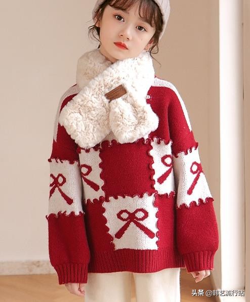 今年女童装最流行毛衣的款式,童装男童针织衫毛衣间色款