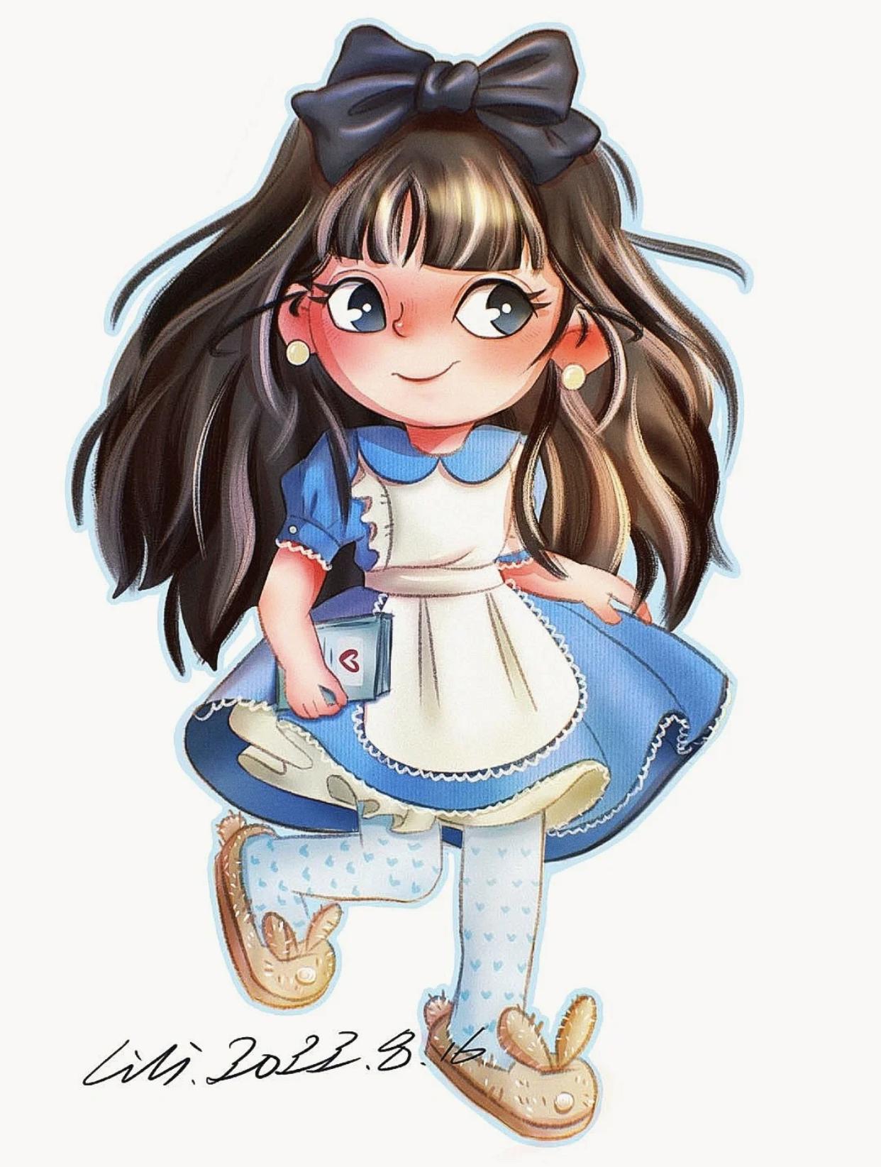 小清新豆豆眼小女孩插画,又凶又可爱的小女孩插画