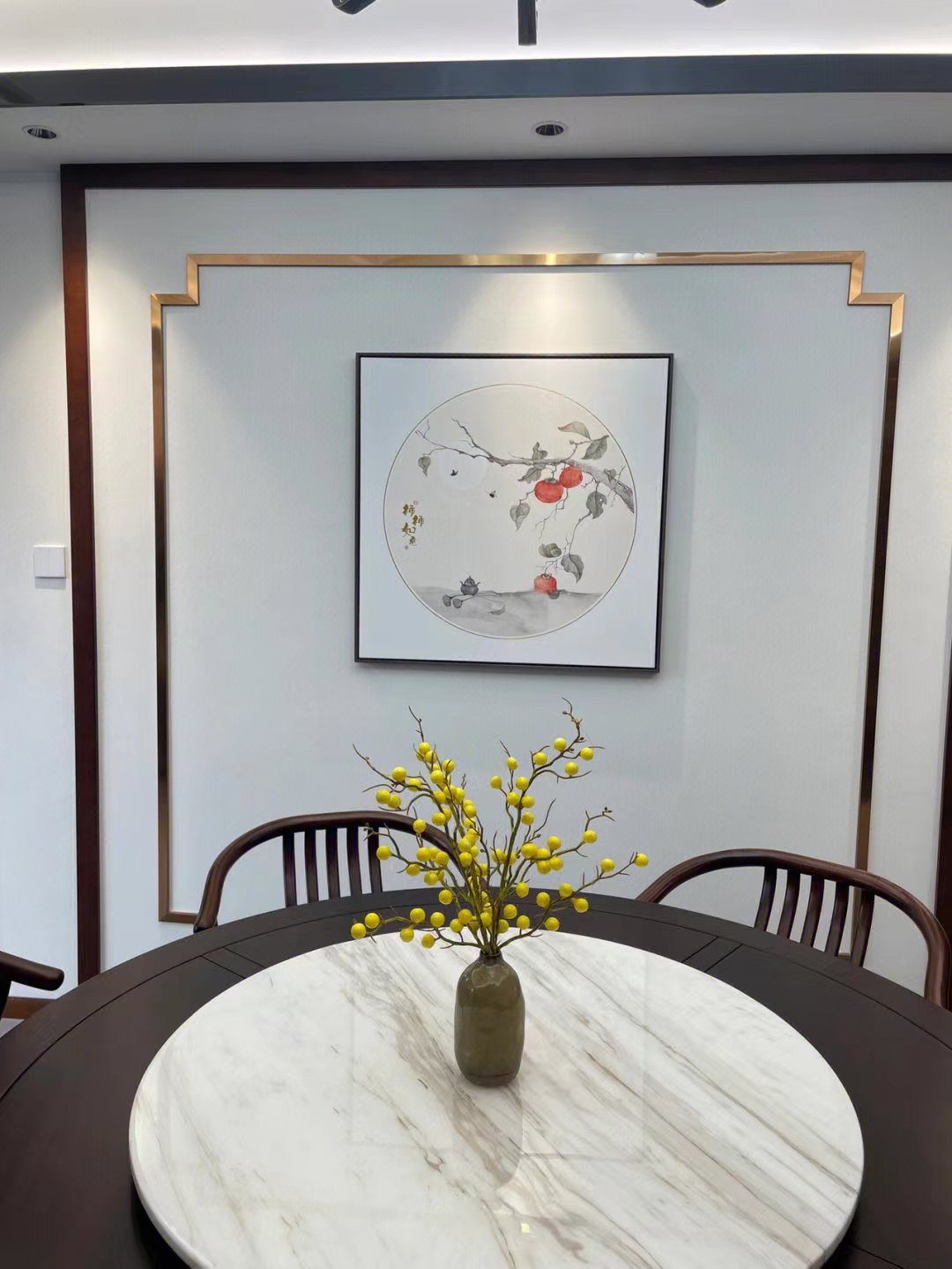 南康新中式实木餐桌圆桌带转盘,新中式家庭高档纯实木圆桌