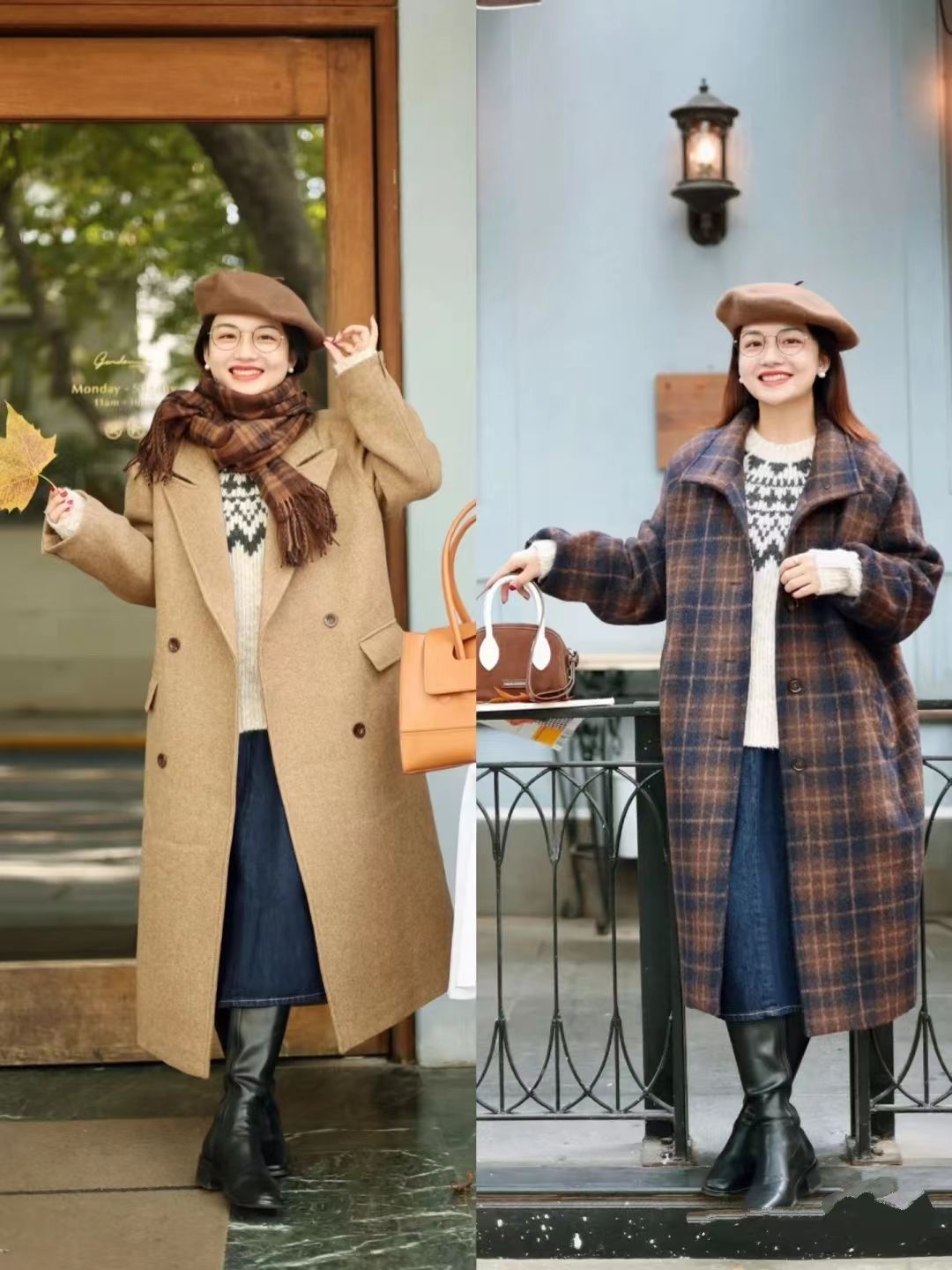 小个子如何穿大衣好看,小个子穿宽松格子大衣好看吗