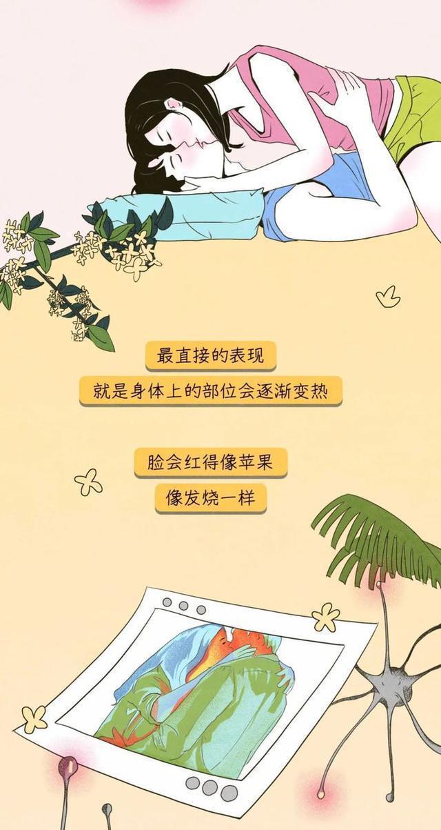 接吻时女生会有哪些反应,情侣之间常见的接吻方式漫画