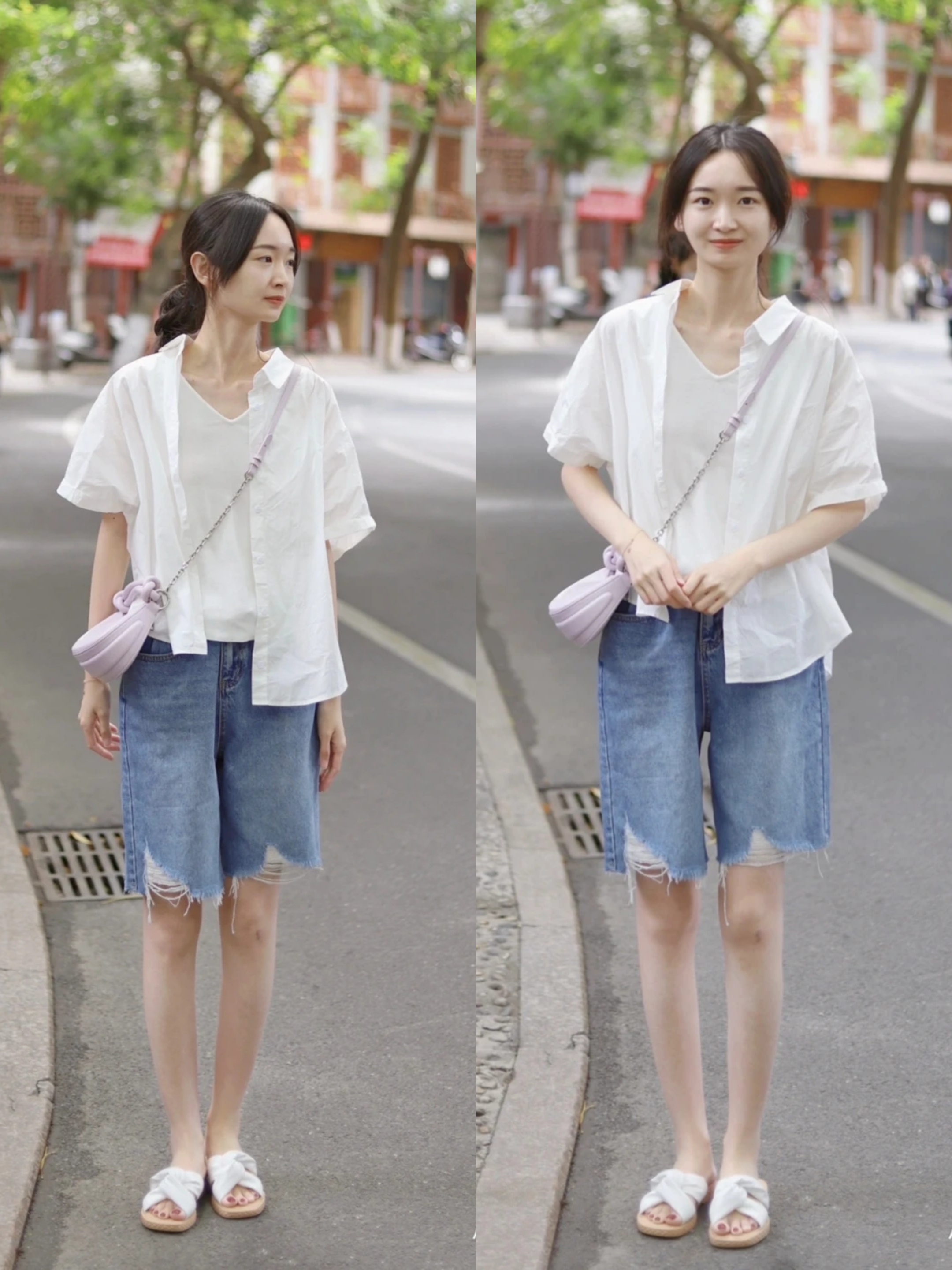 厚衬衣外穿的多种穿法,外穿白衬衫穿法夏季