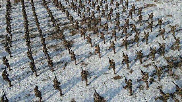 刃出鞘、斗严寒杀声震天砺血性