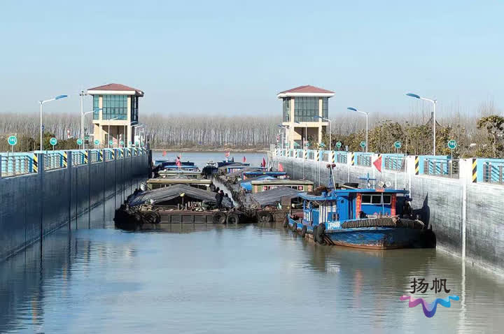 通扬线南通市区段航道进展2021年,畅通船