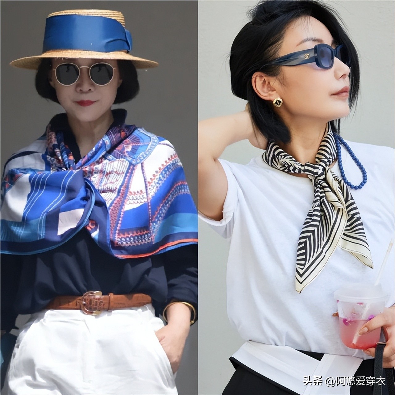 中年妇女丝巾怎么系好看,40岁女人夏天戴什么丝巾护颈好看