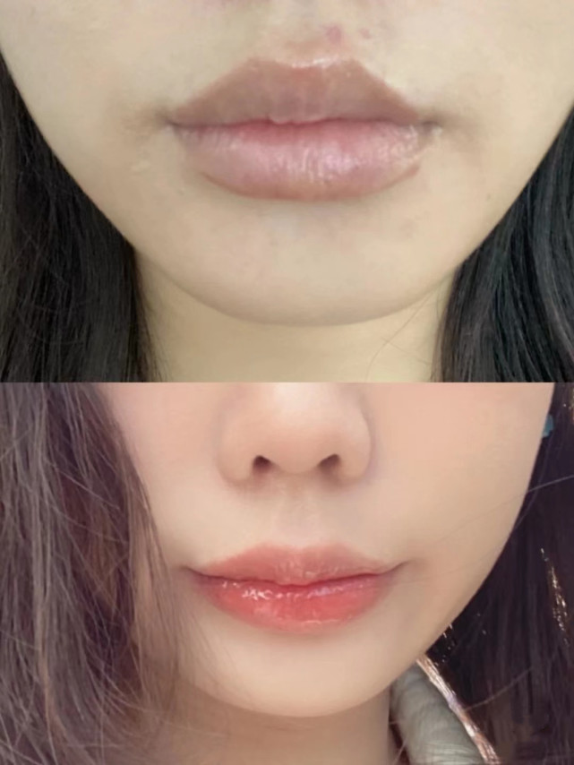 老式唇线,唇色改浅