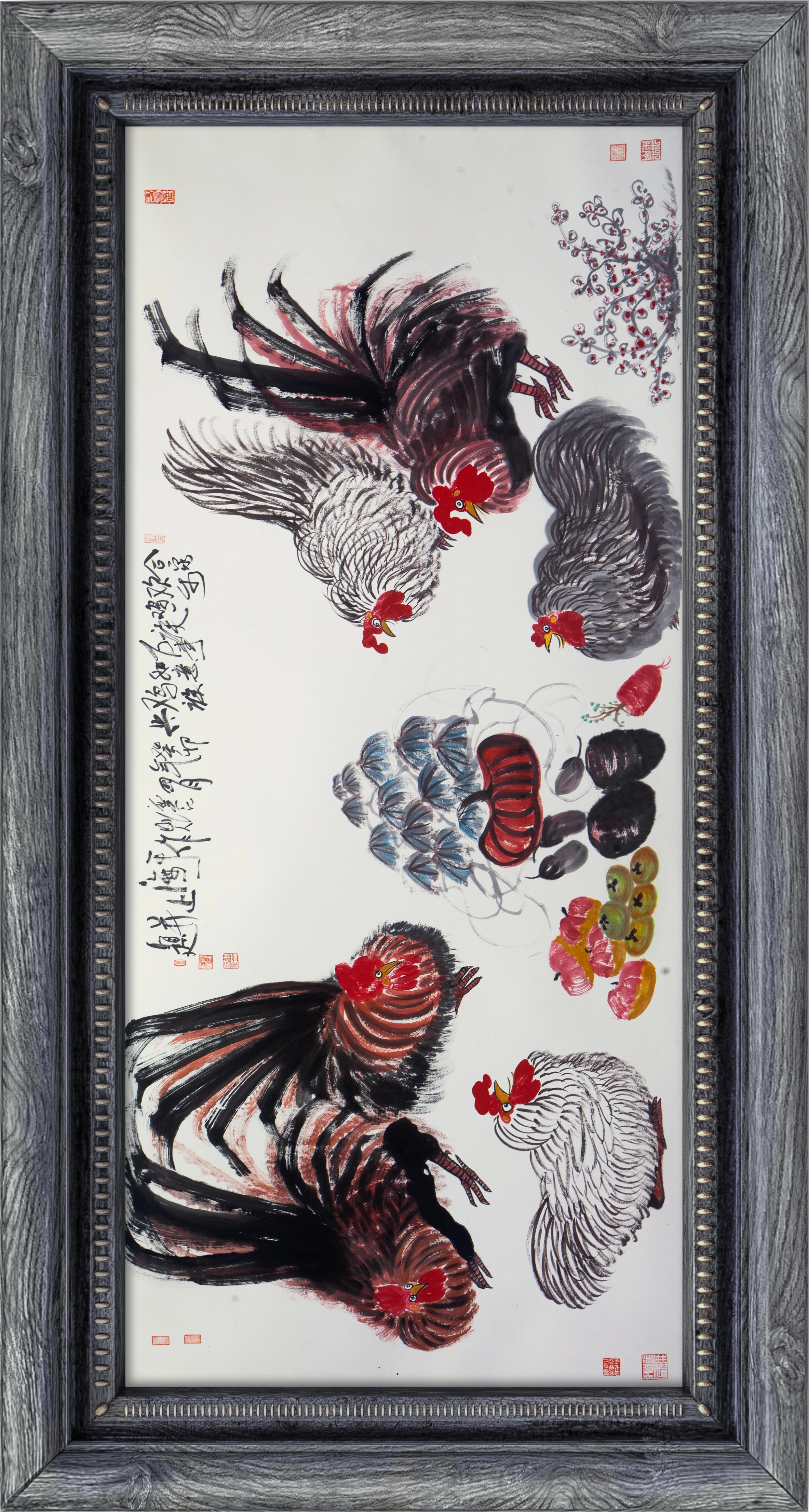 《鸡家族的故事》—朱祖国写意画的中国亮度