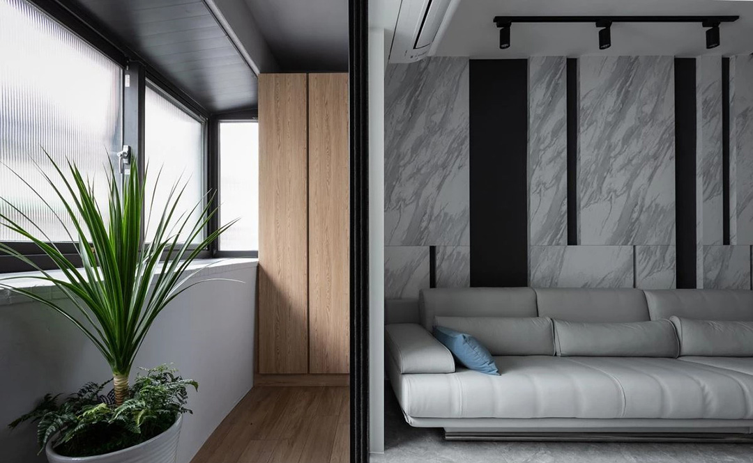 黑白灰性冷淡卧室装修效果图,85平米黑白灰公寓装修